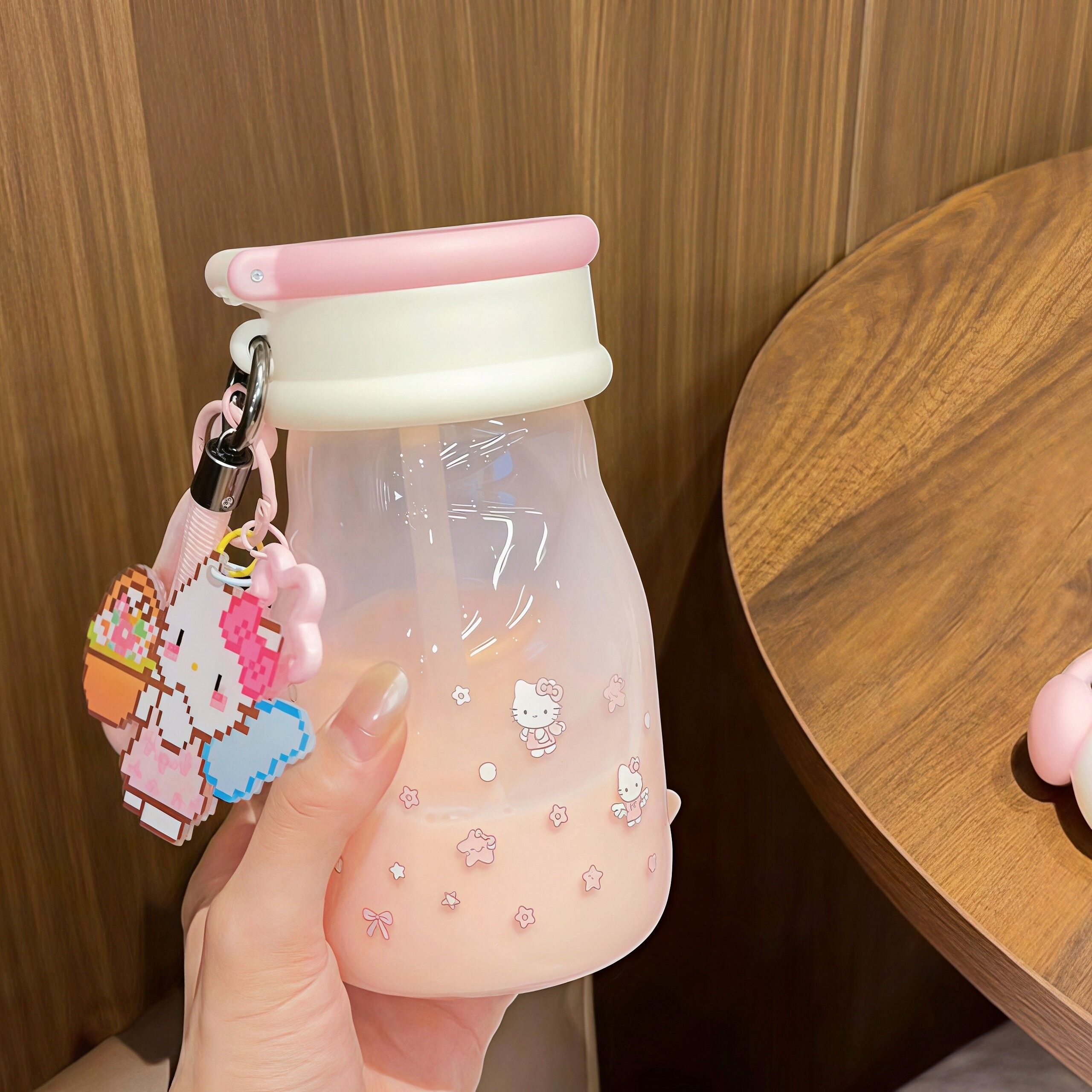 ins风随行杯女生高颜值玻璃杯外出可携式超好看奶茶冲泡杯喝水杯