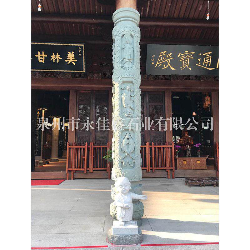 石雕文化柱惠安雕刻户外广场祠堂寺院石柱子花鸟人物人文浮雕圆柱