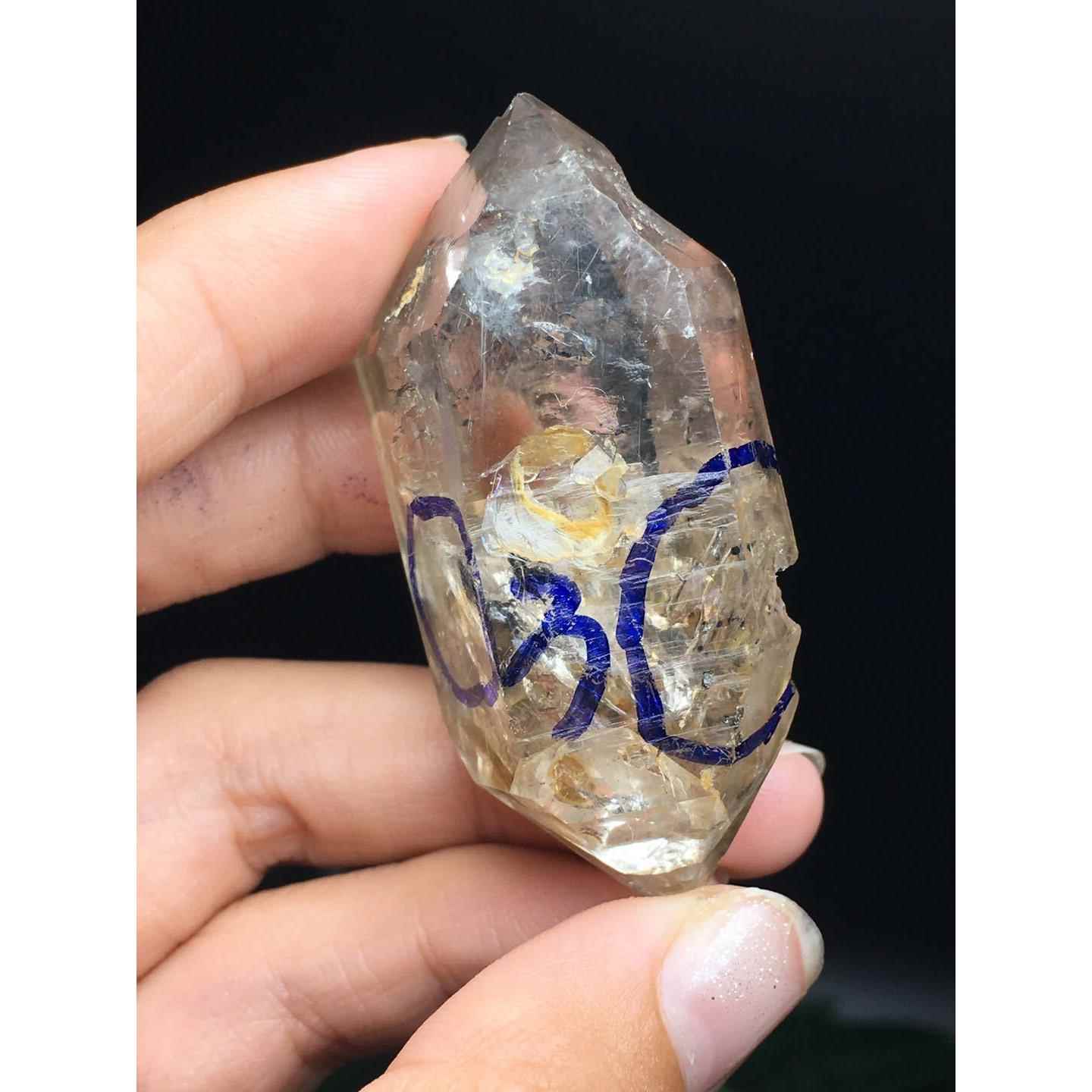 赫尔基蒙水晶(闪灵钻)Herkimer Diamond 多处黑流沙水胆原石