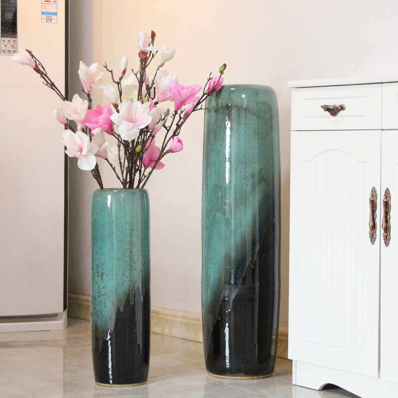 现代简约景德镇落地大花瓶客厅干花插花电视柜陶瓷装饰品摆件欧式