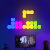 电竞气氛灯自由拼接方形智能奇光板拾音律动幻彩聚会客厅量子壁灯