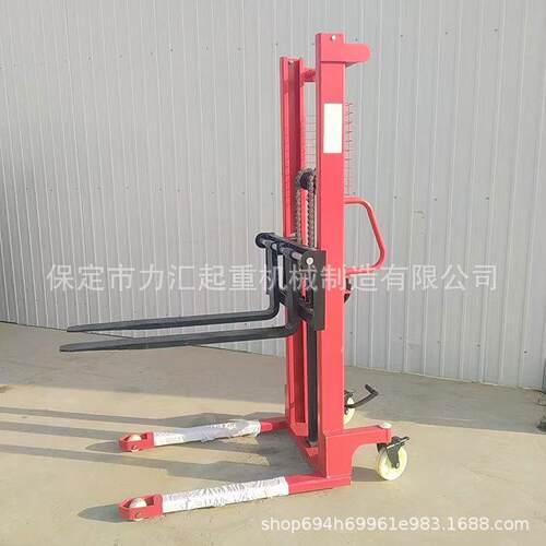 手动堆高车手动升降C型钢加厚叉车液压液压升高车手推车堆垛升降