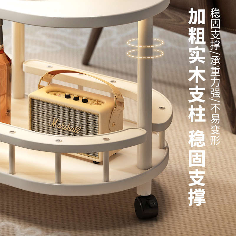 移动边几茶几沙发边带轮茶桌置物架客厅家用简易角几小推车小桌子