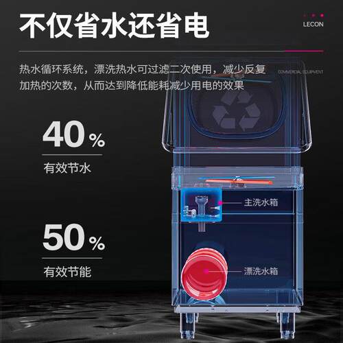 乐lcon商用盖洗碗机大型揭式全自动专用自动洗e碗机大5创泵按键款