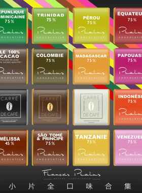 法国进口高端Pralus普阿鲁斯小片装无糖黑巧克力多口味牛奶零食