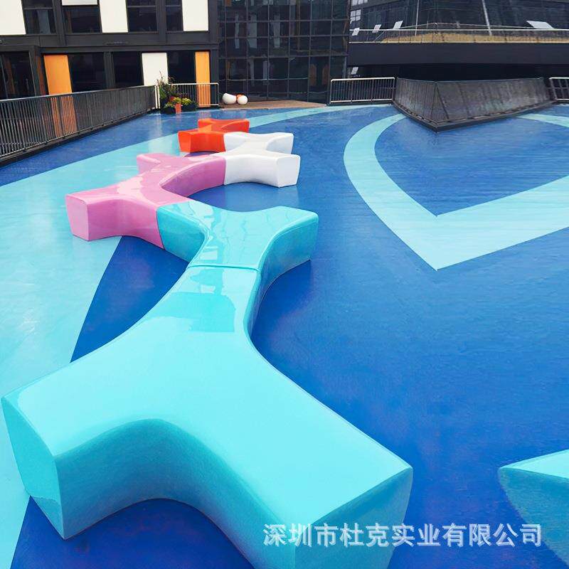 玻璃钢Y字座椅商场椅户外景观坐凳售楼部休息椅商用户外商用座椅