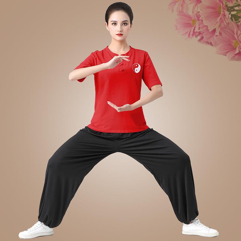 正品2023新款广场极服短袖术套装太武表演服太极练功服身男女同款