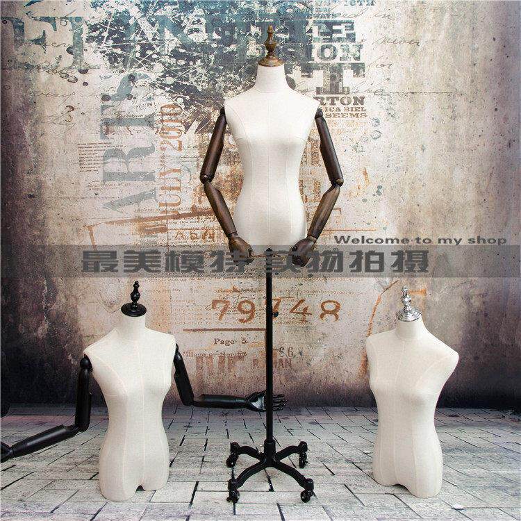 铸铁万向轮橱窗模特 服装店道具衣架 包布女装半身包邮展示架塑料