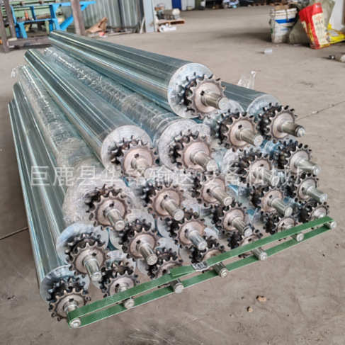 厂家生产输送带首尾滚轴镀锌无动力主从动滚筒压花不锈钢辊镜面辊