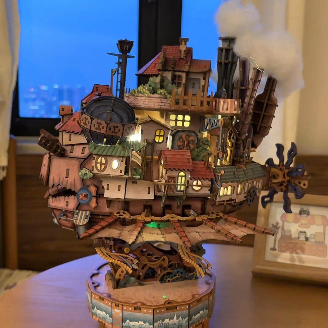 哈尔的移动城堡拼装模型木质3d立体益智拼图送朋友高级感生日礼物图片