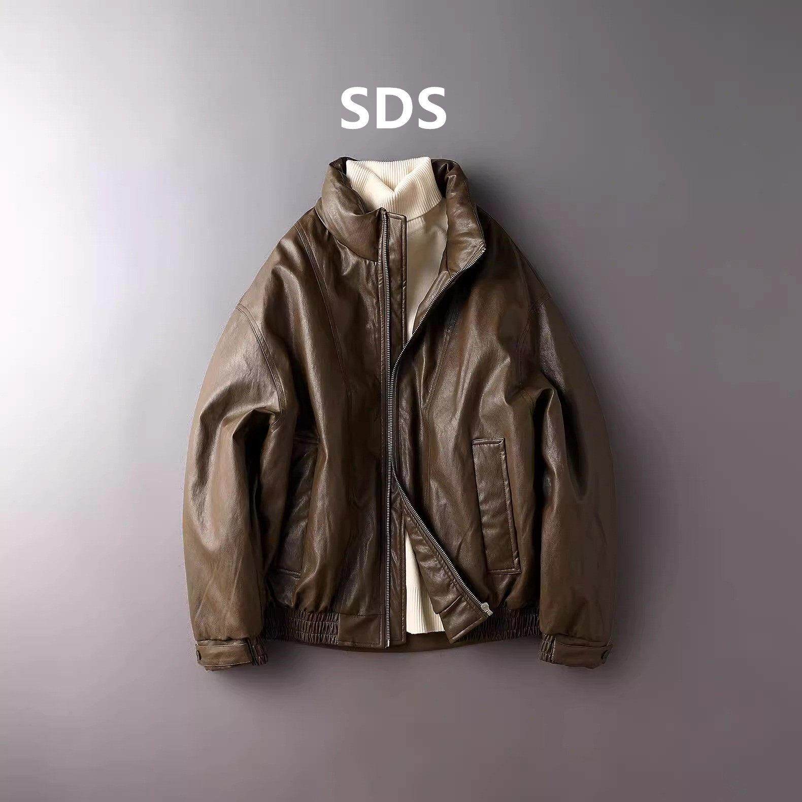 高端羽绒服男冬季2025新款加厚保暖痞帅宽松真皮立领机车皮衣外套