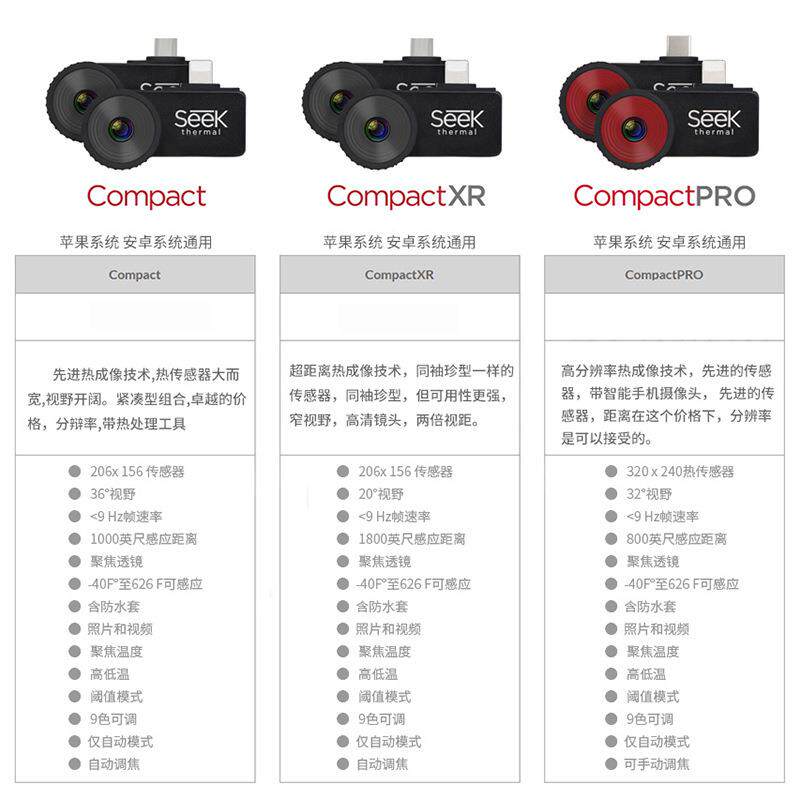 SEEK手机热成像仪PCB手机维修 compact pro XR红外热像仪地暖漏水