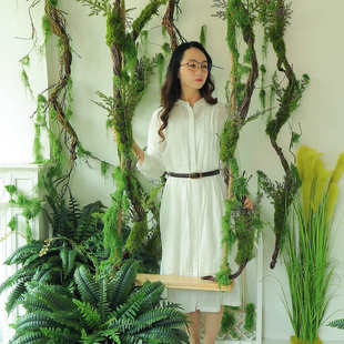 仿真绿植造景中古风装饰围挡仿生假植物枯藤室内森空间长条微景观