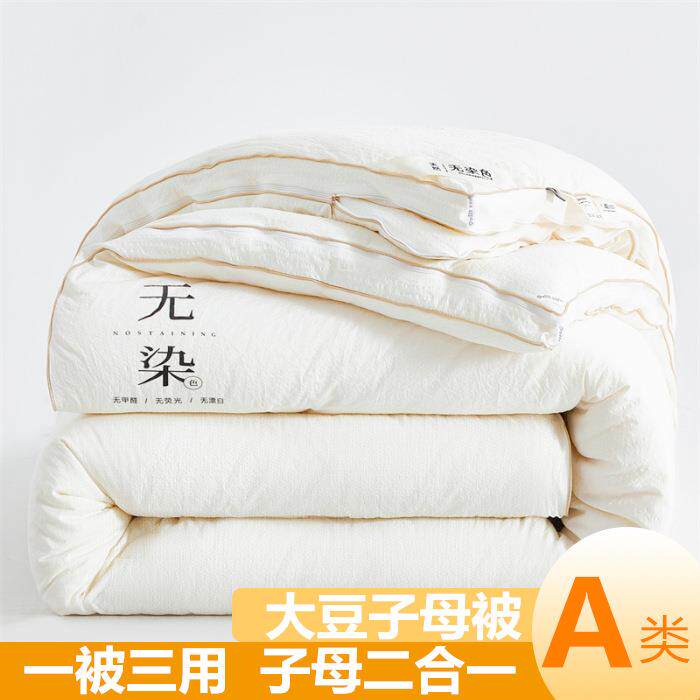南通A类大豆被原棉母婴级被褥纤维被子被芯二合一棉被冬被子母被