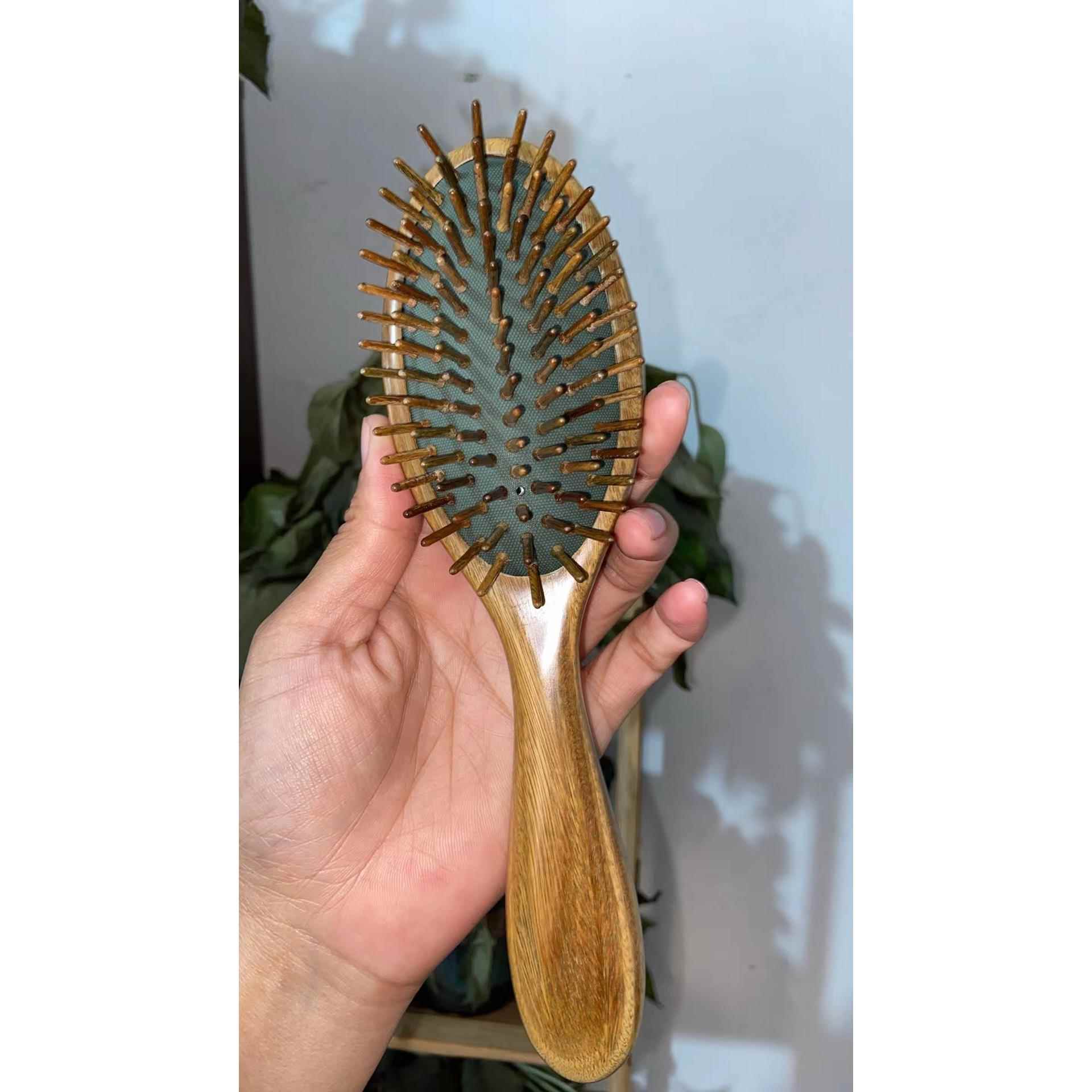 精品绿檀木气囊梳卷发梳子按摩洗头刷卷发直发美发按摩梳大板梳