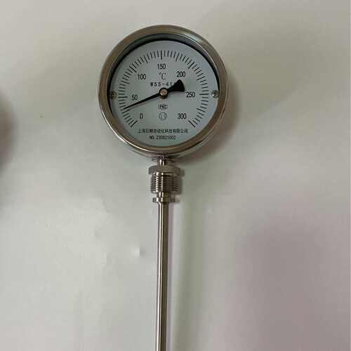 上海巨翱双金属温度计WSS-411不锈钢0-300℃工业锅炉管道测温表