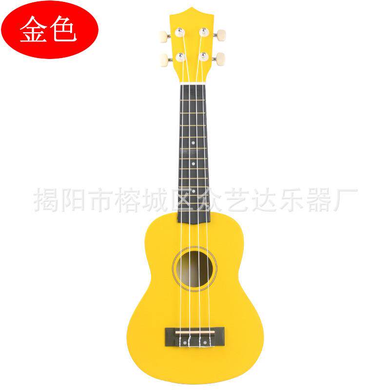 21寸金色尤克里里初学者碳纤维小吉他女生儿童入门ukulele新手