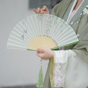 7寸古风小扇子古风折扇中国风跳舞蹈扇夏季折叠可携式扇汉旗袍道