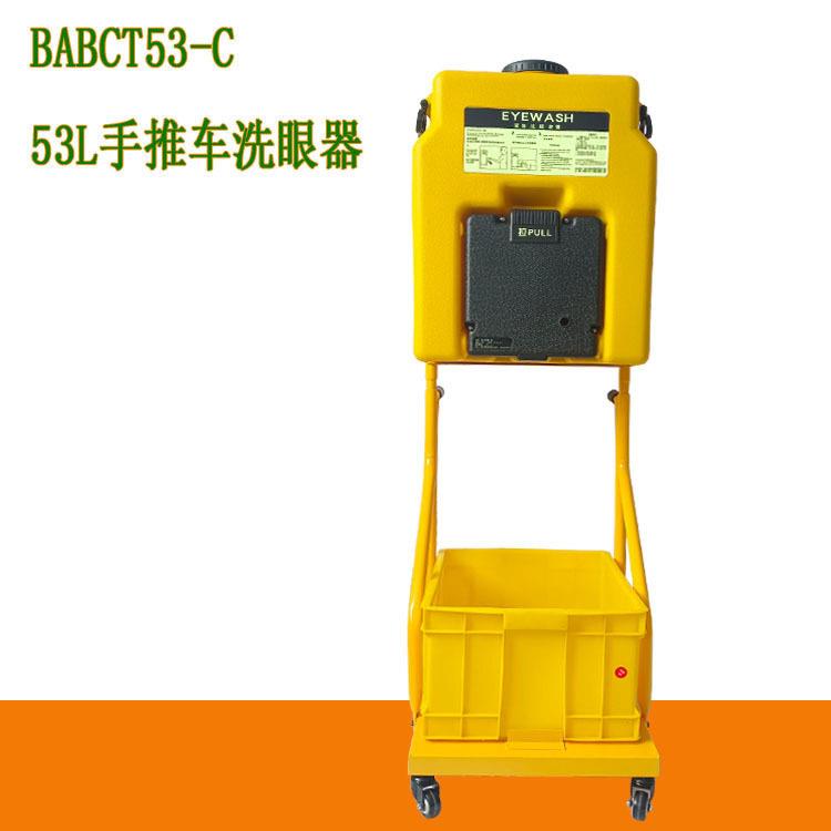 标安验厂53L洗眼器壁挂式洗眼装置53升手推车便携式移动式喷淋