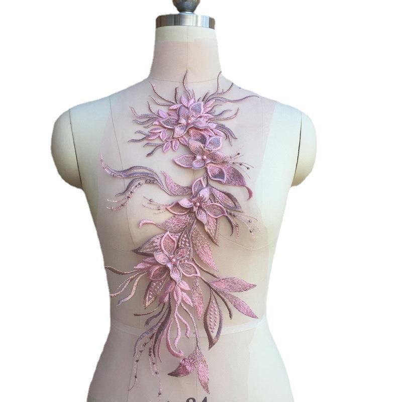 10色可选大尺寸蕾丝贴花辅料礼服用立体花朵婚纱礼服花贴