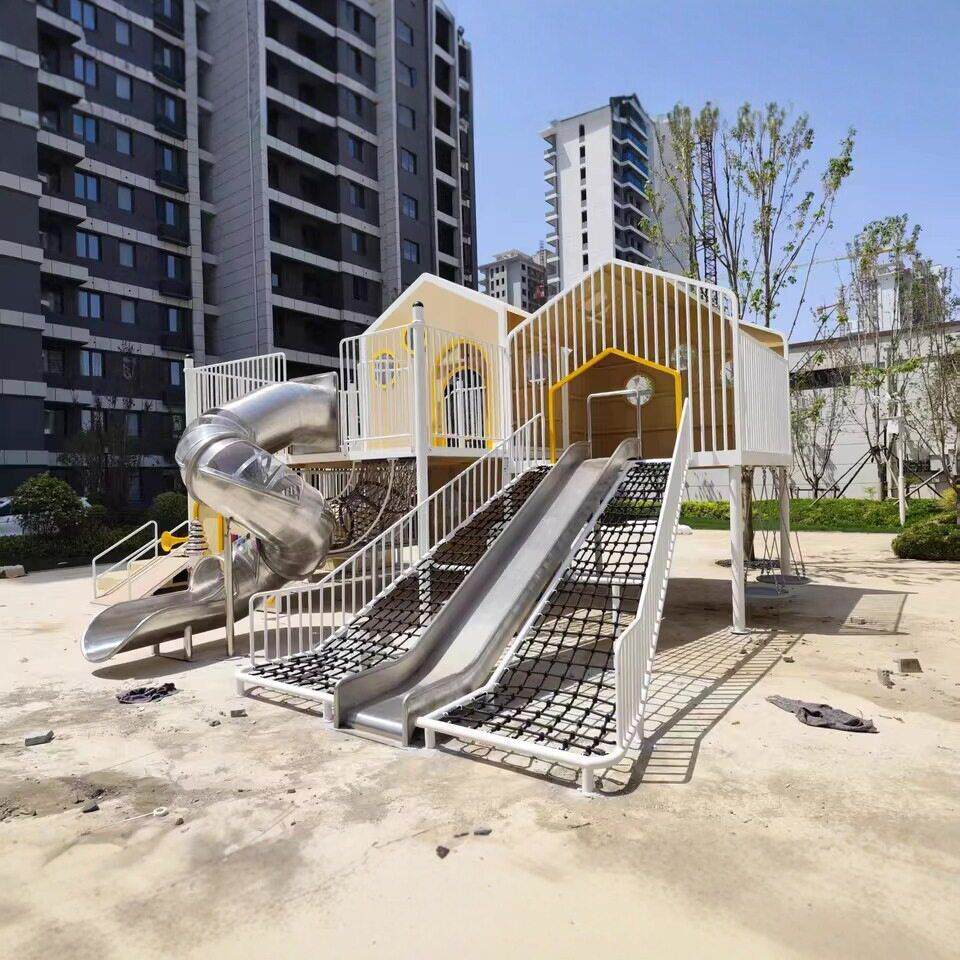 定制非标大型游乐场景区公园小区幼儿园游乐设备不锈钢户外滑滑梯