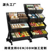 可移动超市果蔬货架工厂多层置物架厨房用品收纳架卧室零食储物架