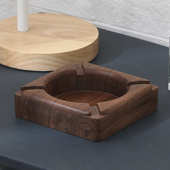 黑胡桃烟灰缸家用客厅多功能宾馆装 烟缸创意防摔烟灰盒 饰实木中式