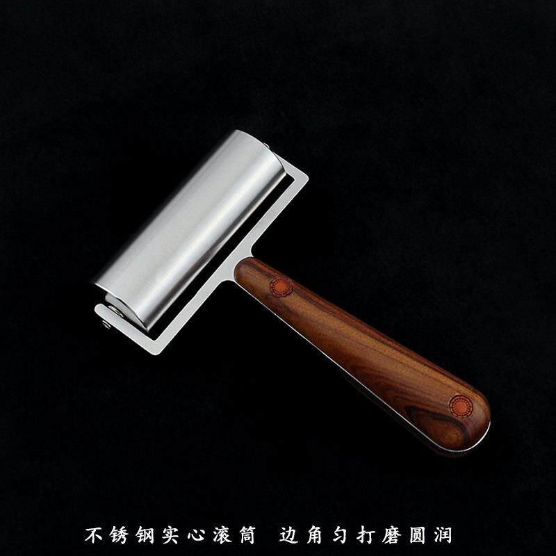 皮革压合边滚轮锈钢推轮手工胶diy皮革843不布料粘贴滚胶压轮双轴