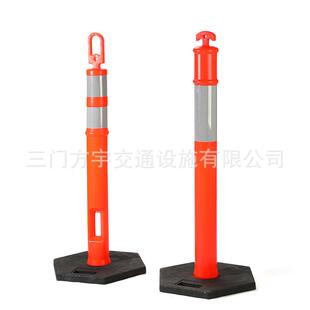 115cm警示柱 荧光警示柱5kg6kg8kg橡胶底座橡塑底座25cm反光膜