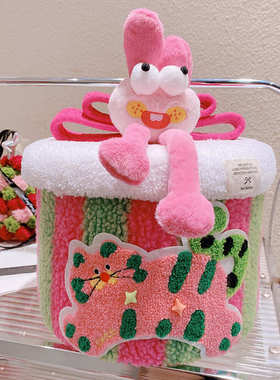 HD11188A1羊羔毛条纹波点腊肠狗收纳桶日常家居桌面杂物零食收纳