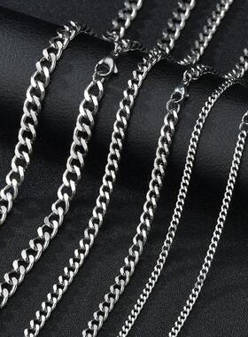 Cuban Link Chain Necklace For Men Woman Basic Stainless