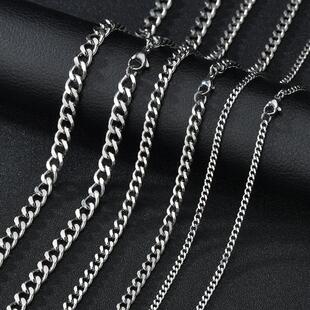 Necklace For Men Cuban Basic Chain Woman Stainless Link
