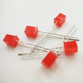 现GZH55货7方形LED灯珠红发发红长脚亮指示灯珠高红色LED光二极管