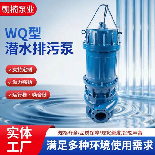 WQ系列潜水排污泵大口径扬程耐腐蚀抗堵塞适用于工地河道清淤