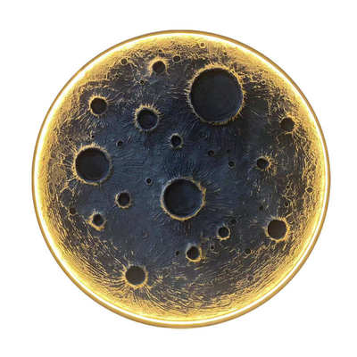 3D立体浮雕月球灯壁灯网红氛围装饰酒馆背景墙壁挂石膏月亮壁画灯