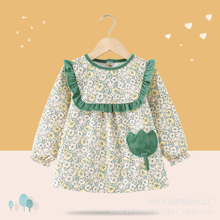 护衣婴儿女童冬天反穿衣 女宝罩衣外穿洋气宝宝吃饭防水防脏秋冬季