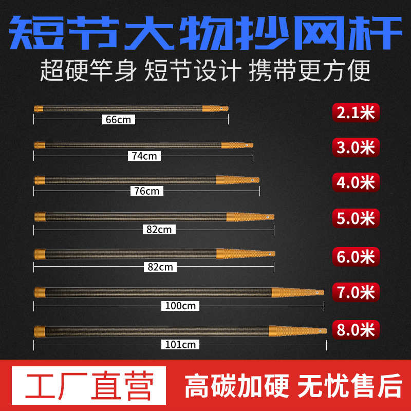 杆7大钓鱼/硬超网兜短抄网3长5伸缩网节/捞鱼/米/4操碳素/竿6物8