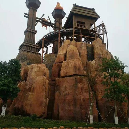 乐园工程案例雕塑玻璃钢直塑GRC假山仿真树室内玻璃钢水泥雕塑