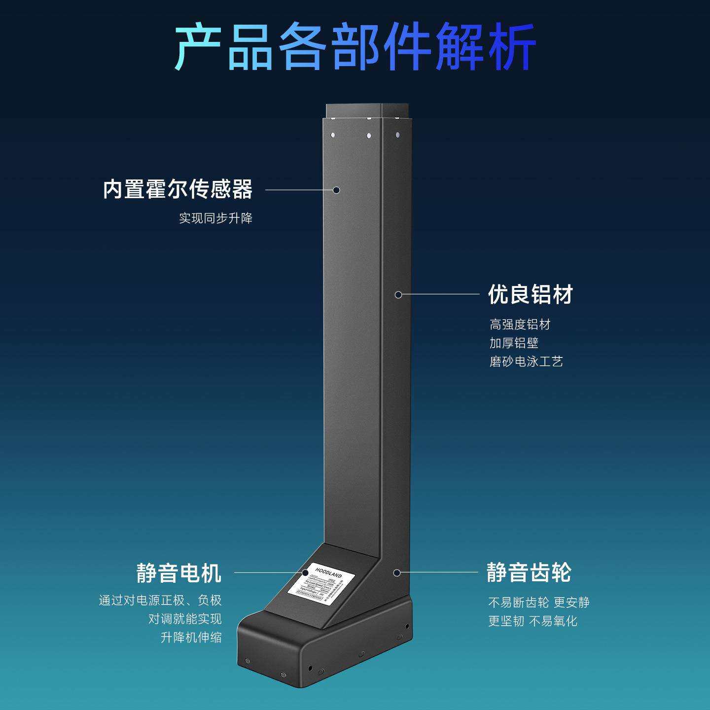 电动可升降立柱升降桌腿家用办公电脑站立式桌支撑腿 两个装IPF22