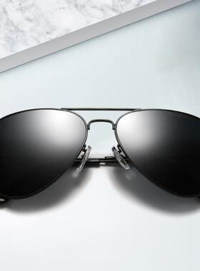 男生墨镜男款2026新款金属时尚光学钢化玻璃墨镜不锈钢男女士太阳