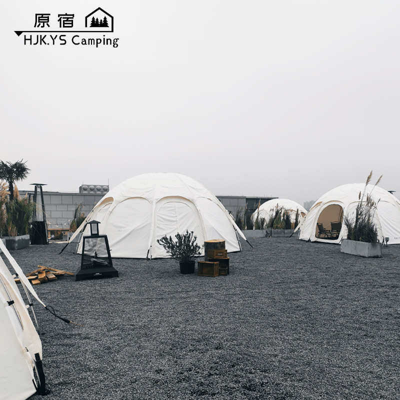 原宿球形帐篷户外轻奢营地铝合金双层加厚露营防水防风半球形帐篷