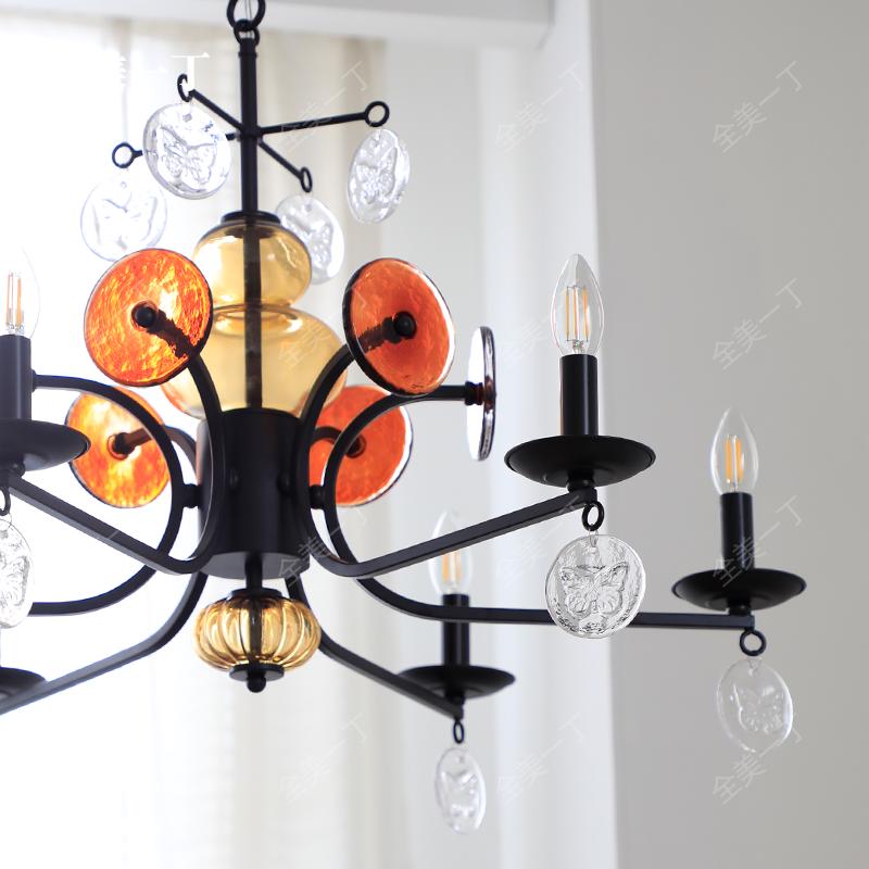 法式复古交响乐中古卧室装饰灯高级感主卧客厅黑色蜡烛餐厅灯吊灯