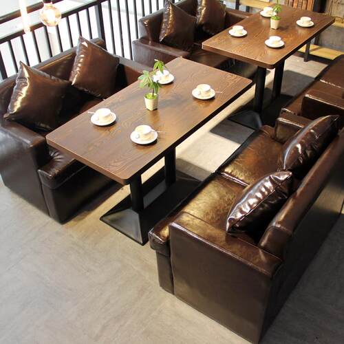 A6T咖啡厅桌椅组合主题西餐厅酒吧清吧桌椅甜品奶茶店小吃店卡座