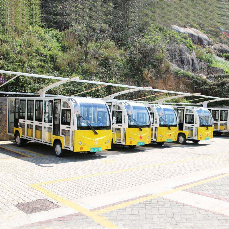 旅游电动观光车厂家14座景区游览电动车价格柠檬黄电动车
