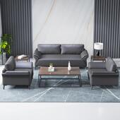 办公沙发办简约现代茶DIZ组合套接待室会客三人位二几人装 位公室