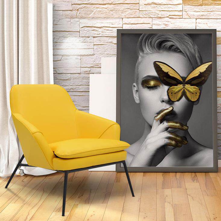 现代北欧单人沙发椅子皮质客厅阳台懒人躺椅休闲椅厂家直销