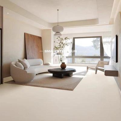 SPC石塑锁扣地板侘寂风奶油纯色微水家用spc 石晶卡扣式地板床笠