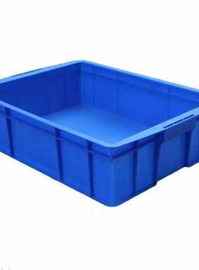 洛港570无格蓝色长570宽420高155mm长方形塑料盒分隔式周转箱零件