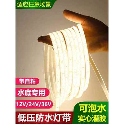 防水led灯带12v24v灌胶自粘户外庭院台阶水池工程亮化泡水下灯条