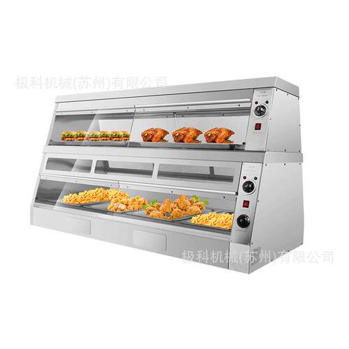 出口商用汉堡保温展示柜 带水箱加热保温食品柜